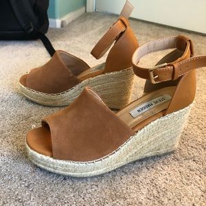 Steve Madden espadrille wedges tan